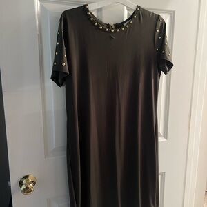 Elegant Studded Olive Dress